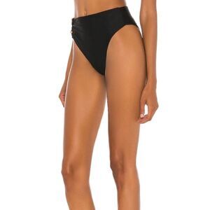 Camila Coelho Andres High Waist Bottom in Black & Nude XL NWT